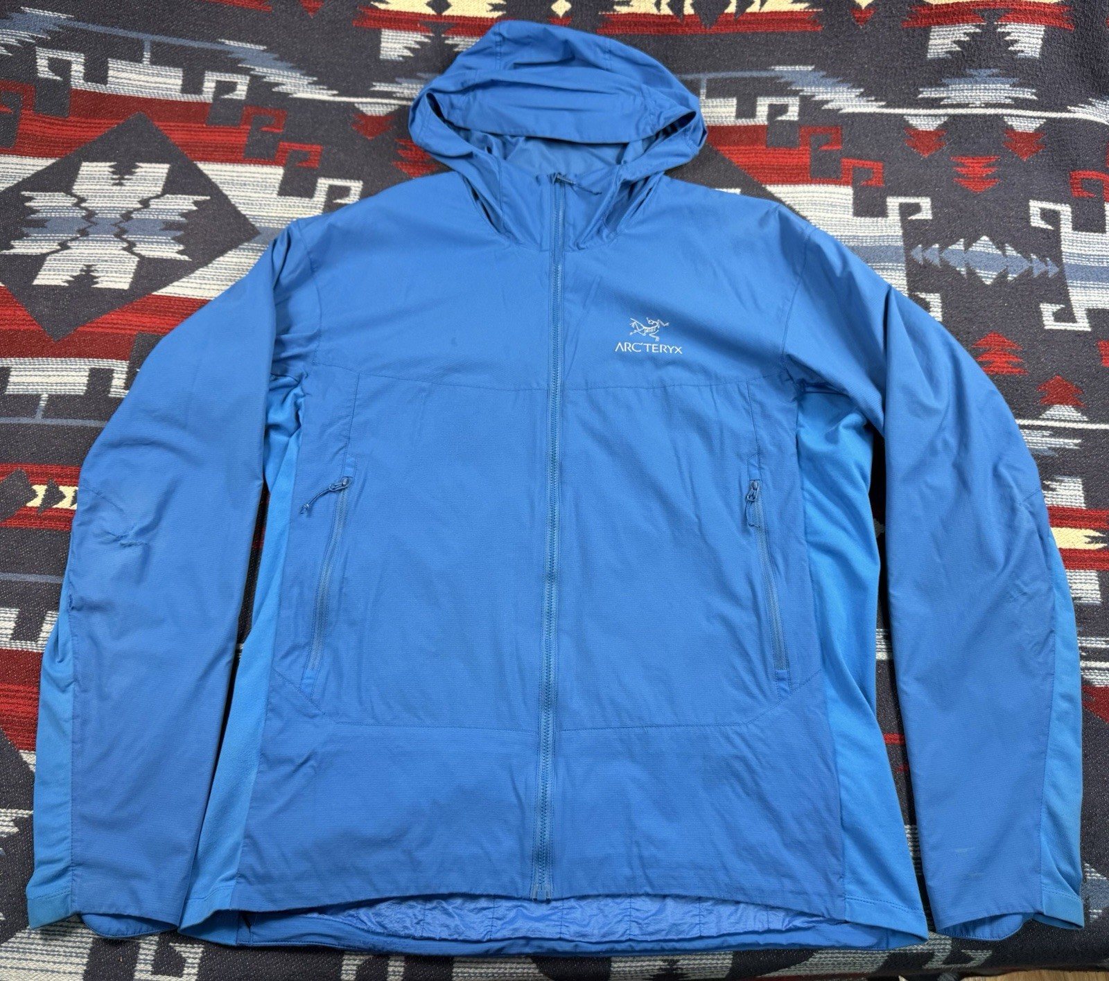 Arcteryx Mens L Atom SL Hoody Lightweight Hooded Insulated Jacket Blue Coat FLAW