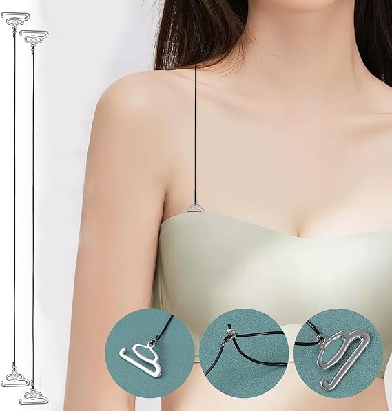 Removable, Stretchable, Flexible, Non-slip Shoulder Bra Straps – Black