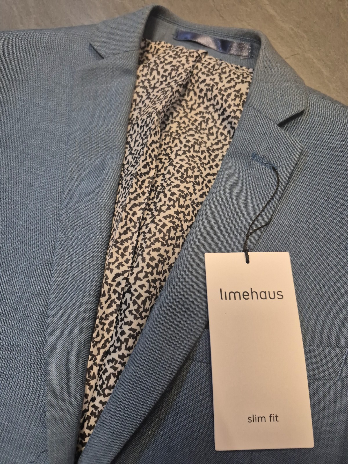 Limehaus Teal Pick and Pick Slim Fit Suit Jacket, Size 36R BNWT