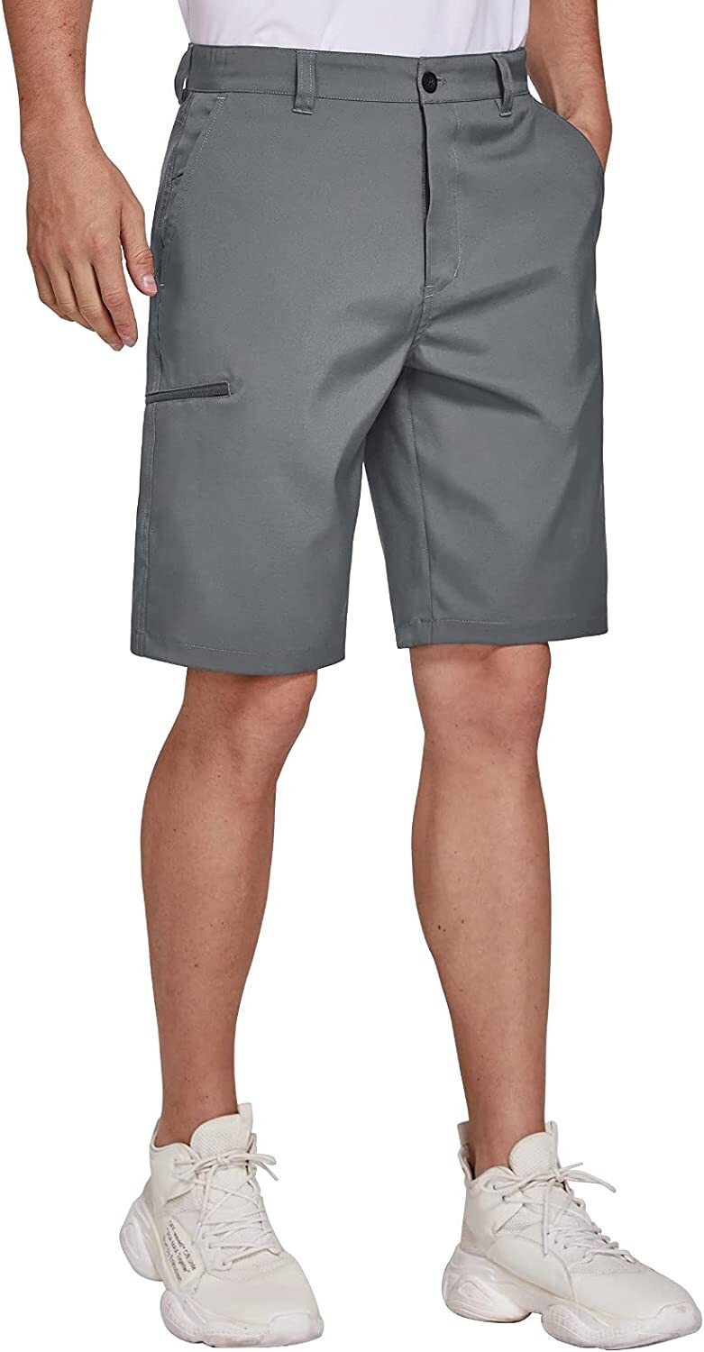 Men’s Golf Shorts Stretch Chino Lightweight Quick Dry Flat Front Work Half Pants