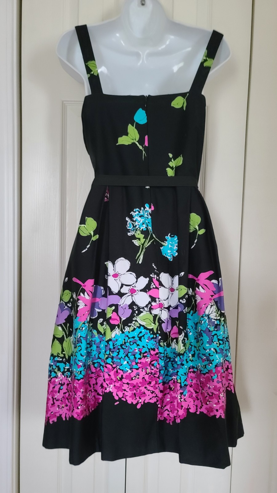 K STUDIO ~ NWT Black & Multicolor Floral Sundress ~ 16 New!