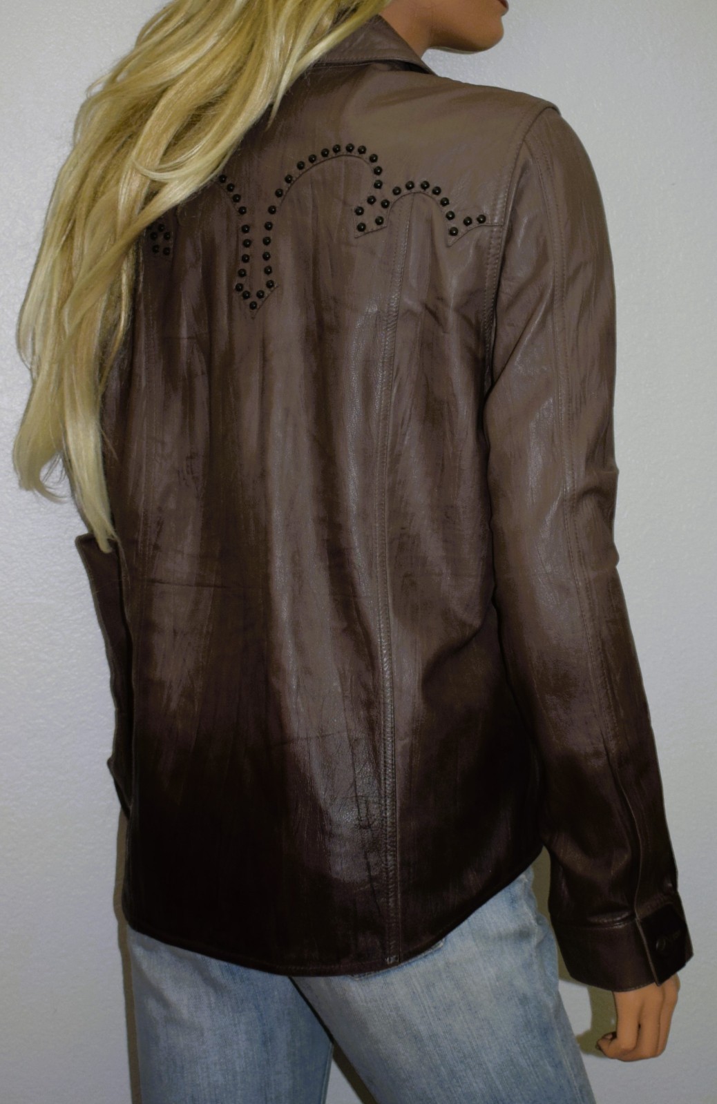 DOUBLE D RANCH Daughtry Leather Shirt Jacket Large
