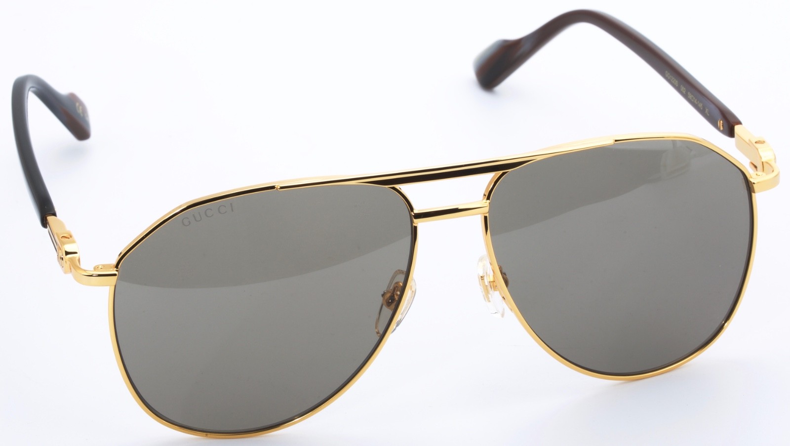 Brand New Authentic Gucci Brown Gold High Bridge Fit GG1220 S 002 Sunglass