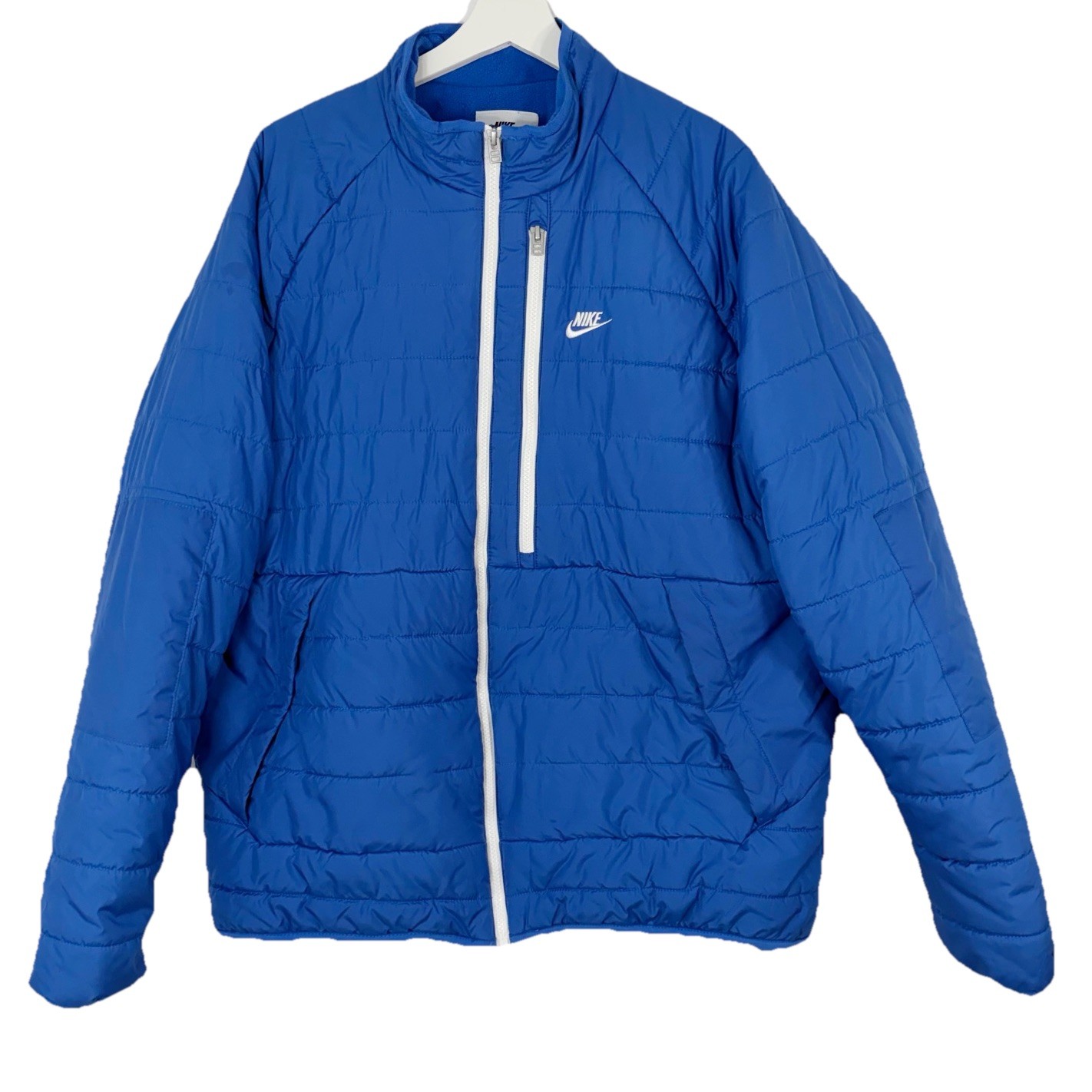 NIKE XL Therma-FIT Legacy Puffer Jacket Blue White Swoosh Full Zip dq4929 Men’s