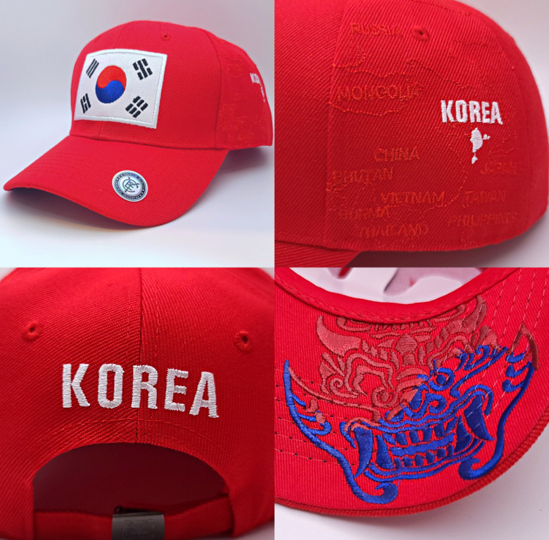 Korea Flag Baseball Cap Modern Korean Map Design. Korea Supporters Cap