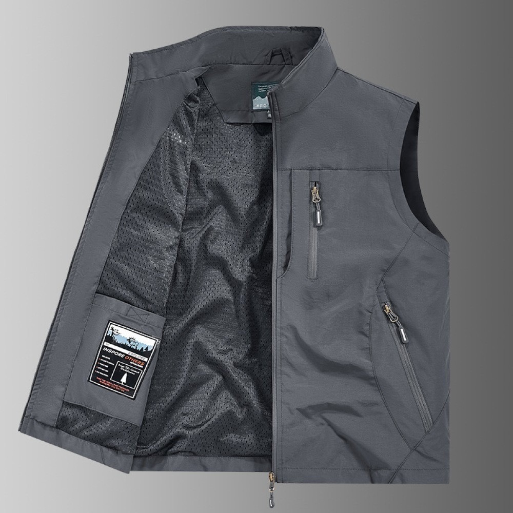 Mens Gilet Body Warmer Multi Pocket Full Zip Lightweight Vest Sleeveless M-4XL