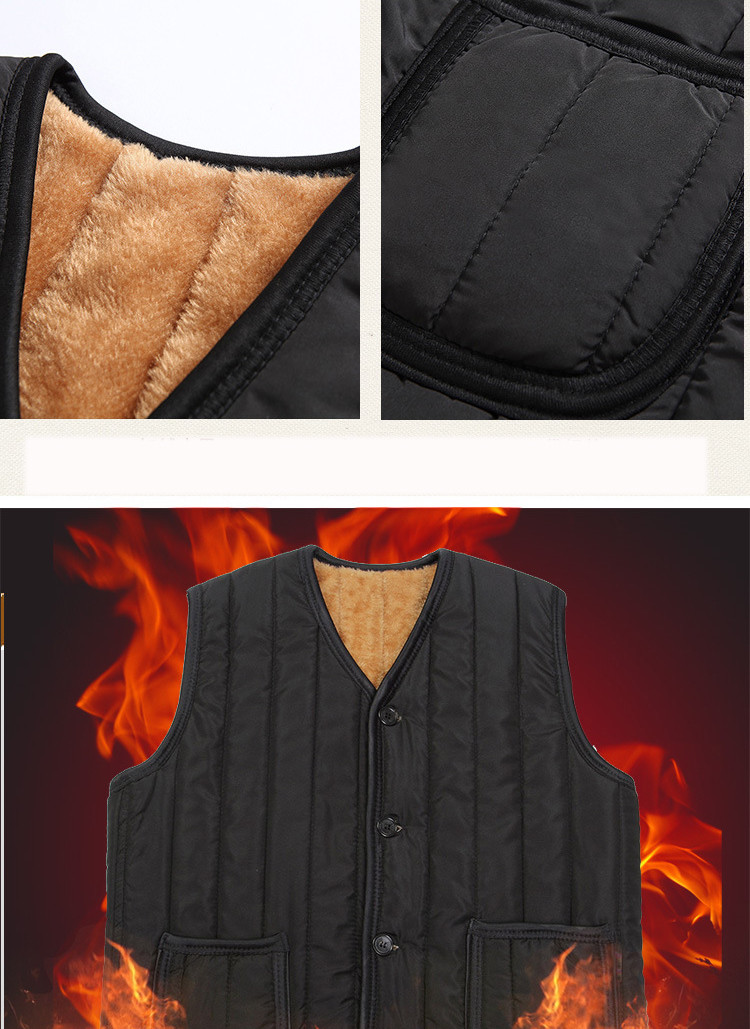 Men Winter Warm Thicken Vest Fleece Lined Jackets Coat Sleeveless Waistcoat Gift