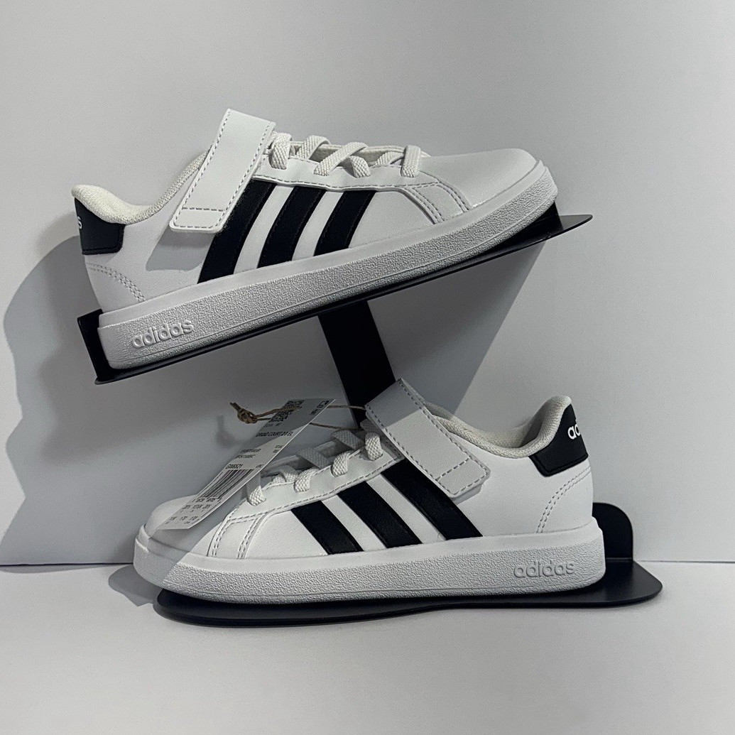 adidas Grand Court 2.0 White Black Kids Shoes Size 11K Tennis Sneakers NWT