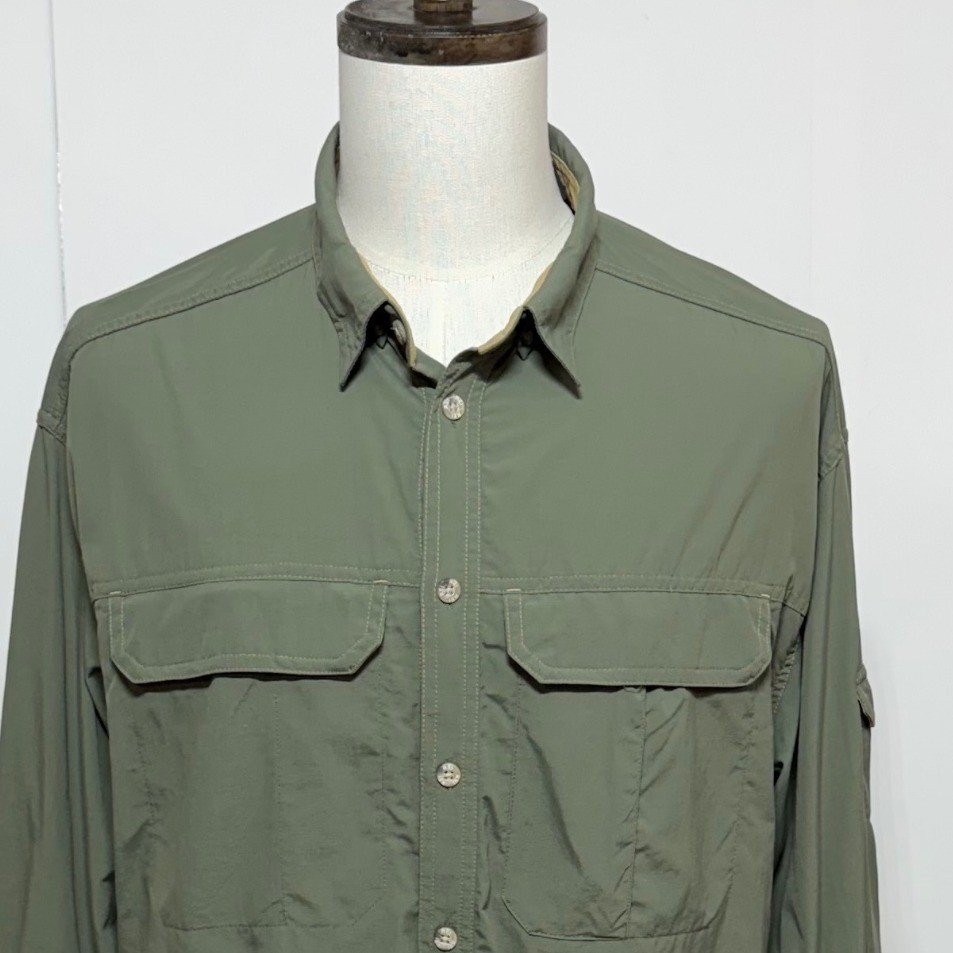REI Shirt Mens XL Green Sahara Tech UPF 50+ Button Down Long Sleeve Nylon Hiking