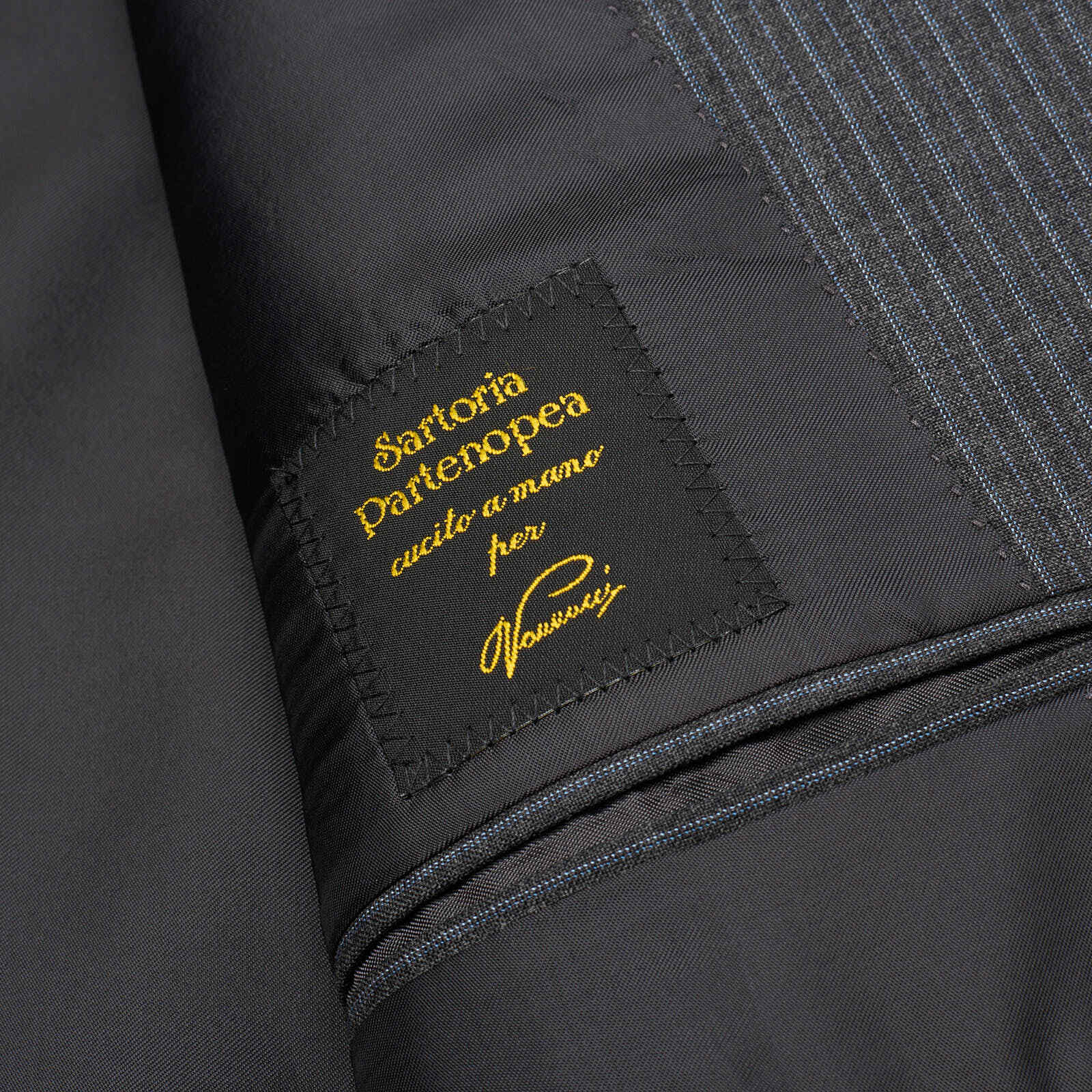 SARTORIA PARTENOPEA Gray Super 120’s Handmade Suit EU 58 NEW US 46