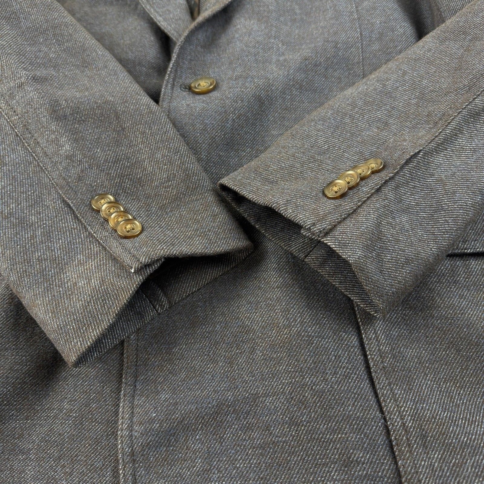 Kroon Linen Wool Unstructured Blue Blazer 44L Sport Coat Jacket Double Vented