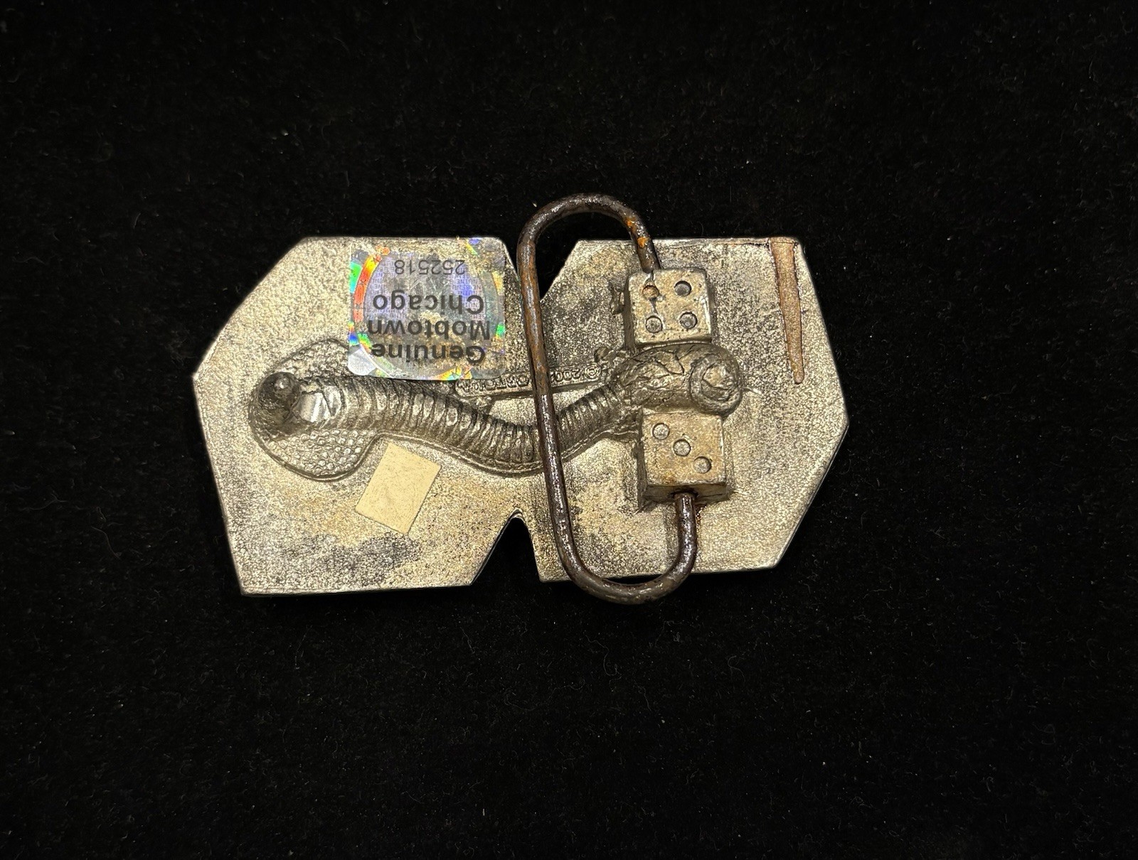 vintage raw brass lucky dice belt buckle double-dice design RARE