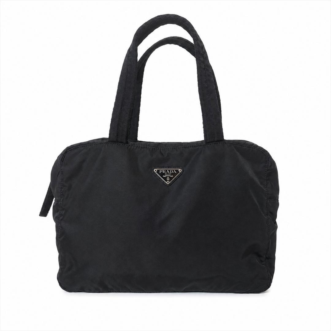 PRADA Nylon Tote Bag Black 13.8×10.6 inch Shoulder A4 Storage Good Condition Aut
