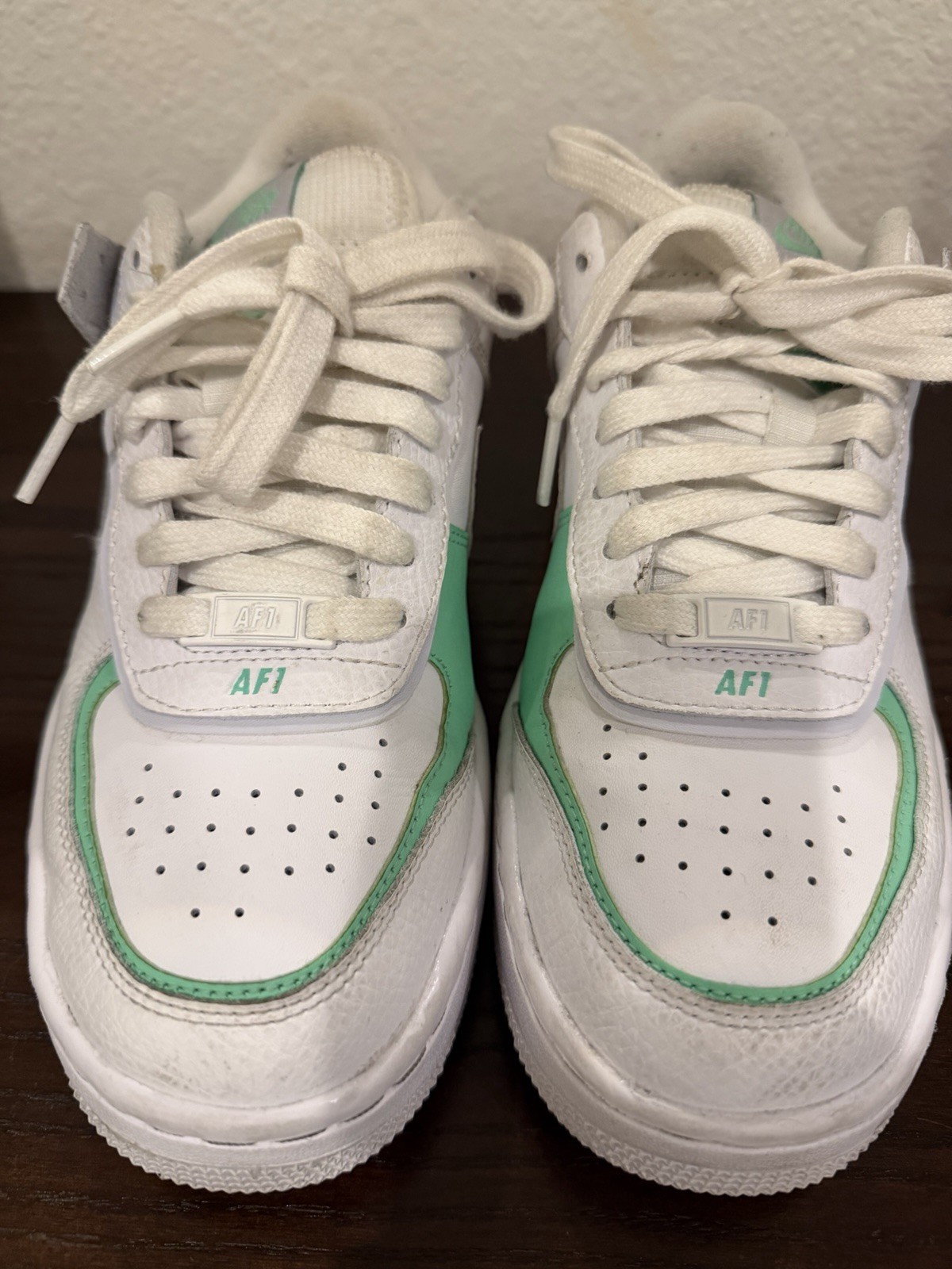 Nike Air Force 1 Low Top Lace Up Sneakers White Green Purple CU8597-103