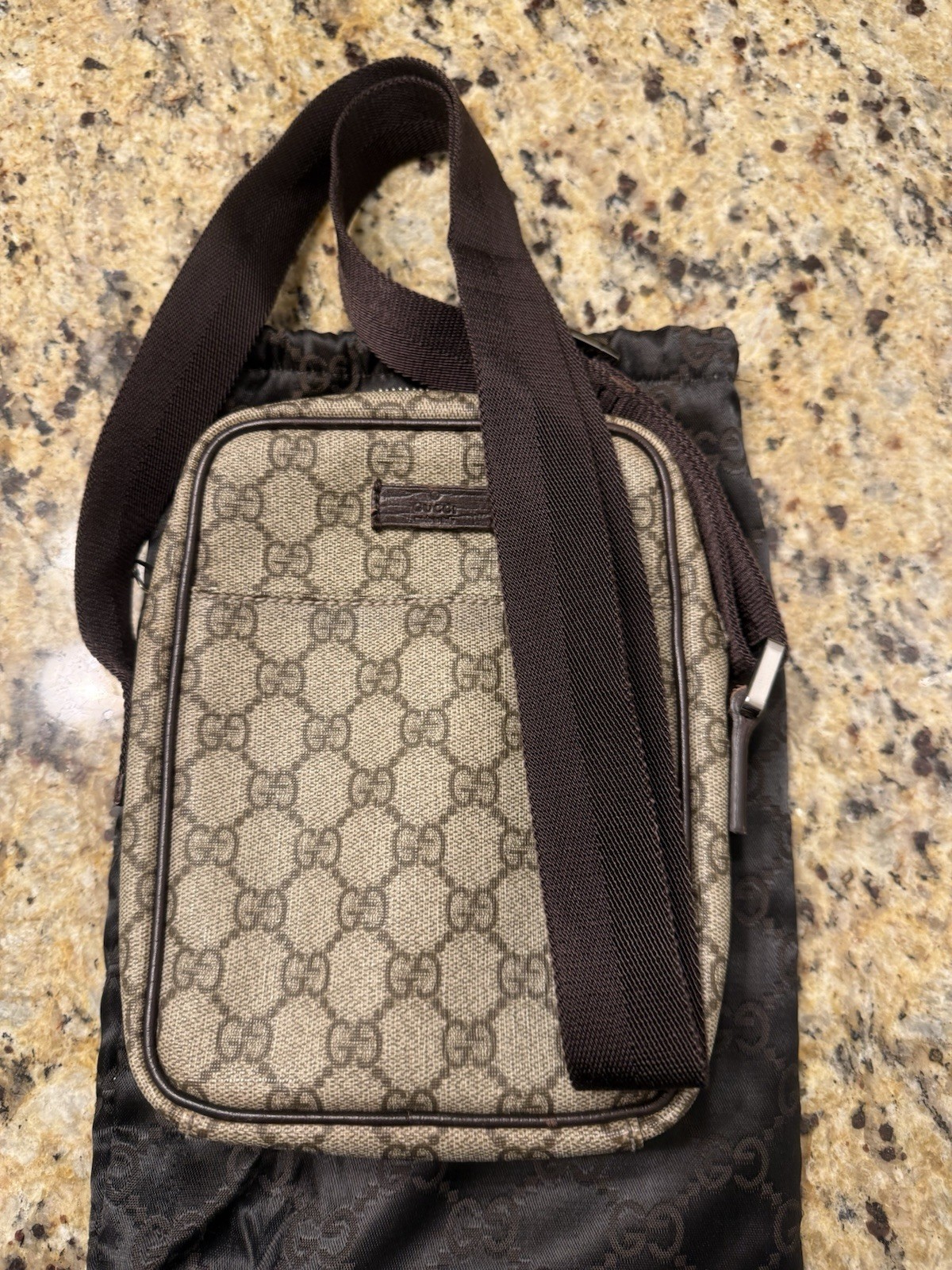 Authentic Gucci Shoulder Bag GG Supreme Logo Crossbody Brown Unisex monogram
