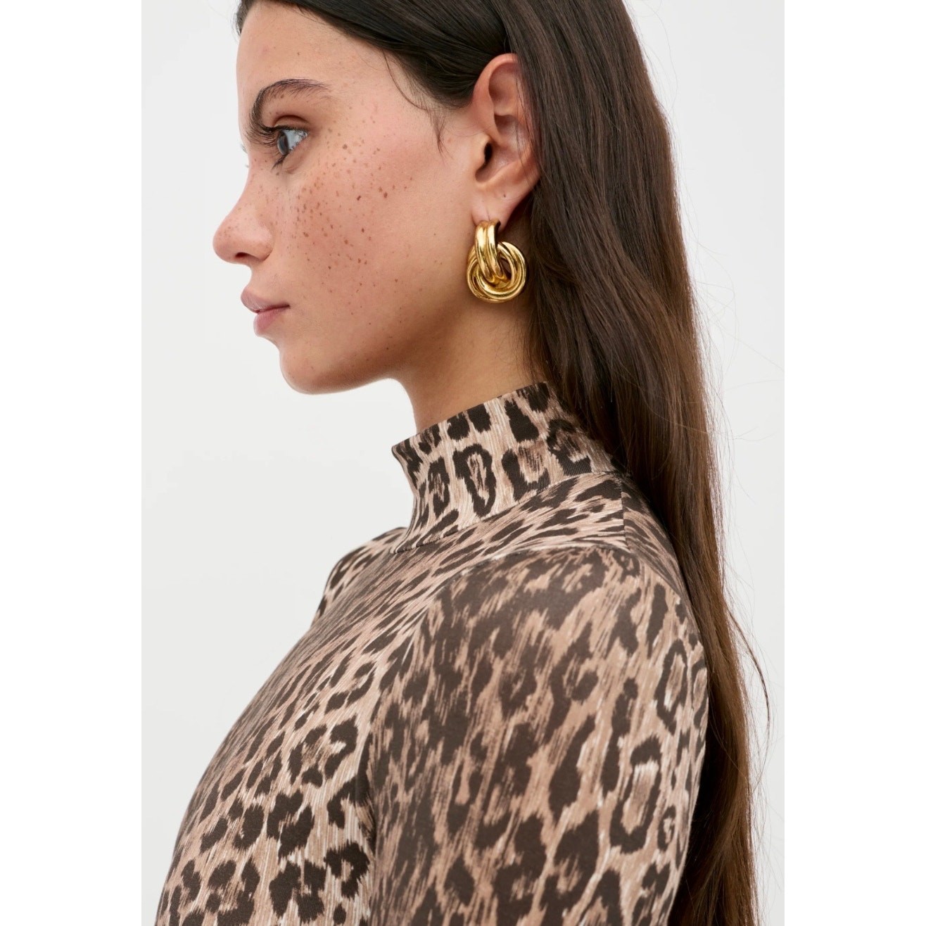 Rixo X Stripe & Stare Classic Leopard Long Sleeve Brown Lace Bodysuit SMALL