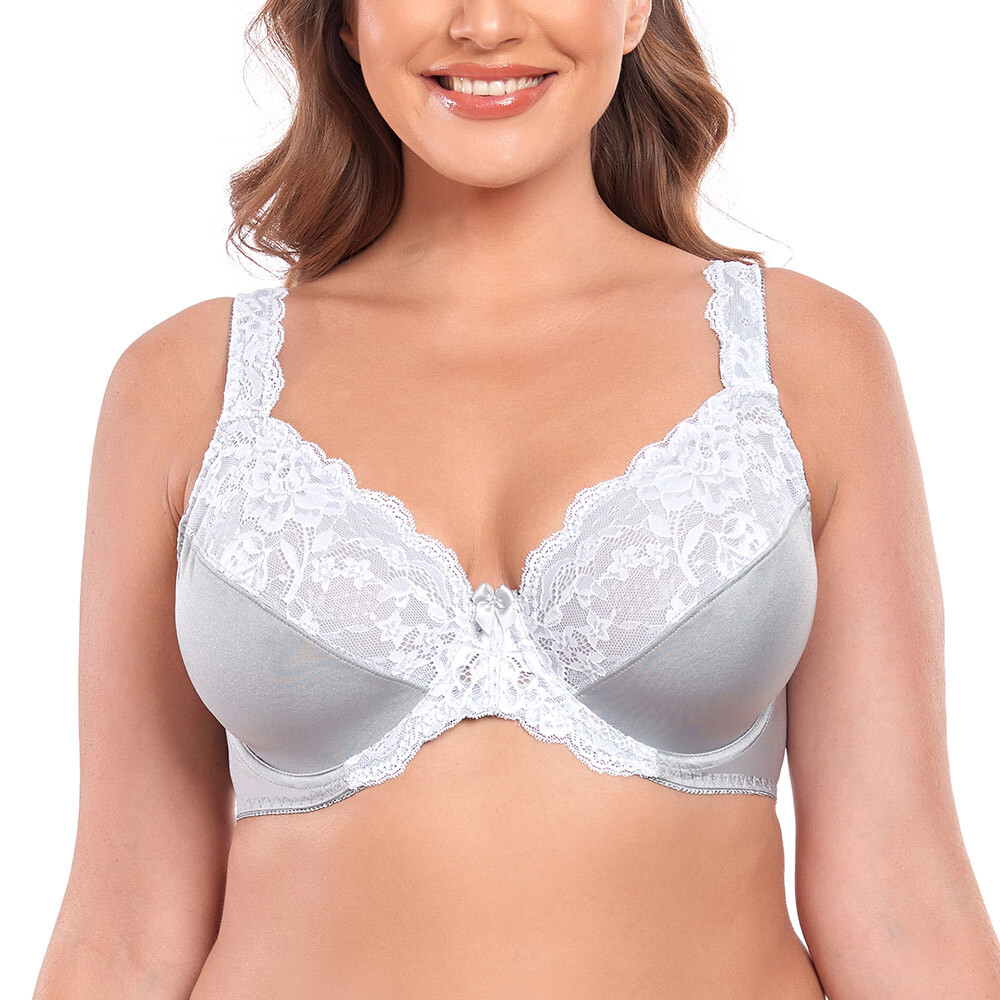 Underwire Full Coverage Bra Wide Straps Support Panel Plus Size 32-54C-F G H I J
