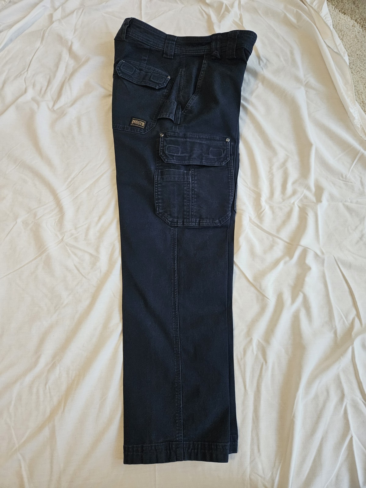 Duluth Flex Fire Hose Pants Mens 32×30 Blue Cargo Standard Fit Workwear Utility