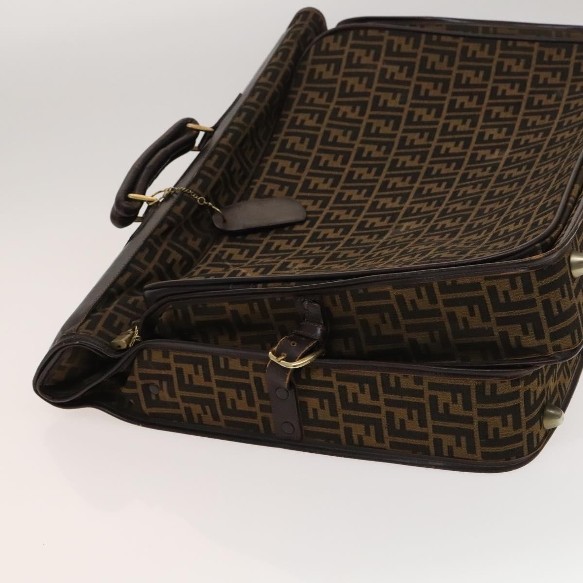 FENDI Zucca Canvas Garment Cover Brown Black gold Auth sw767