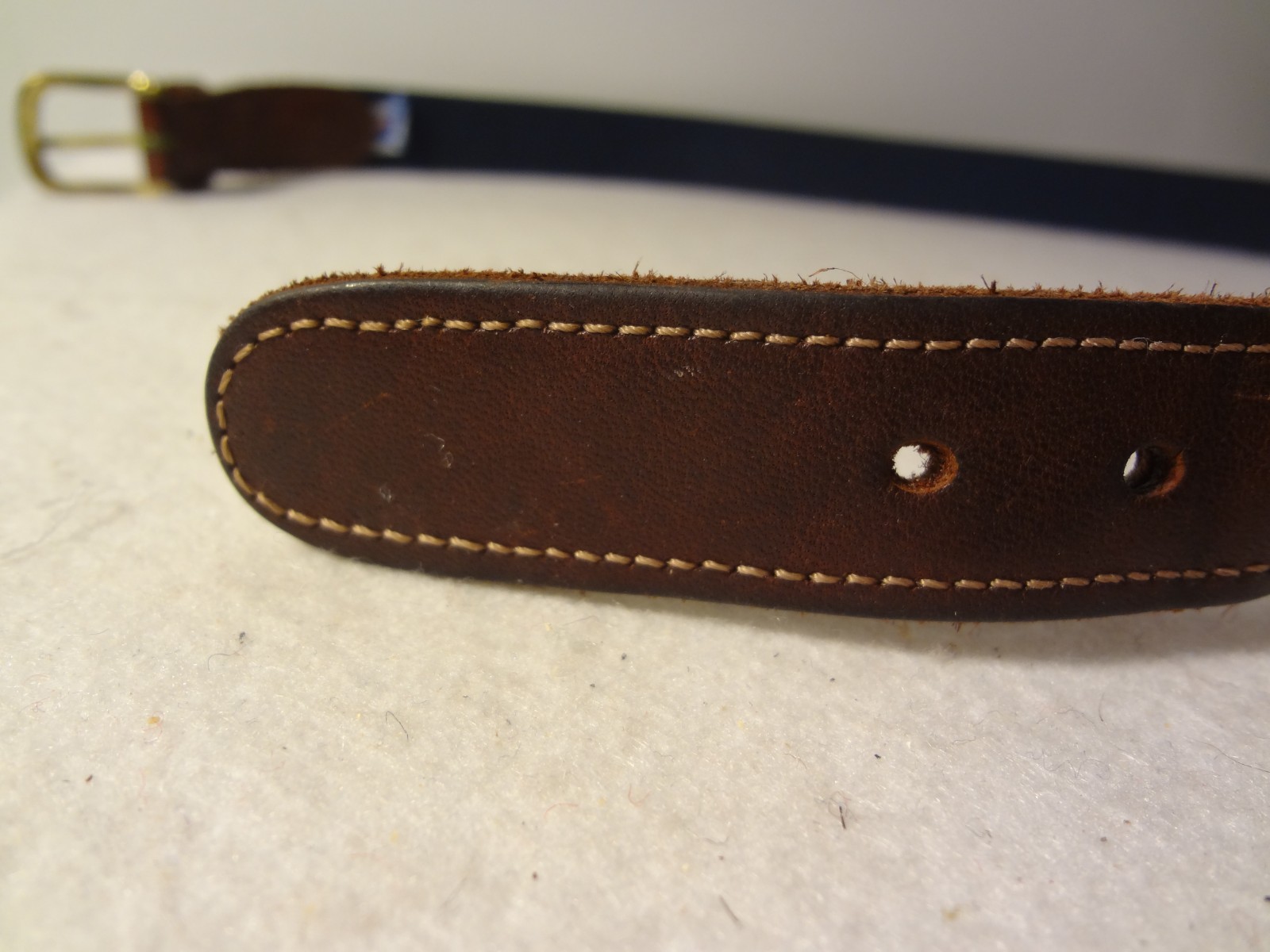 Vintage Preppy Belt with Flags by Preston Made In New England 35 1/2″ – 38 1/2″