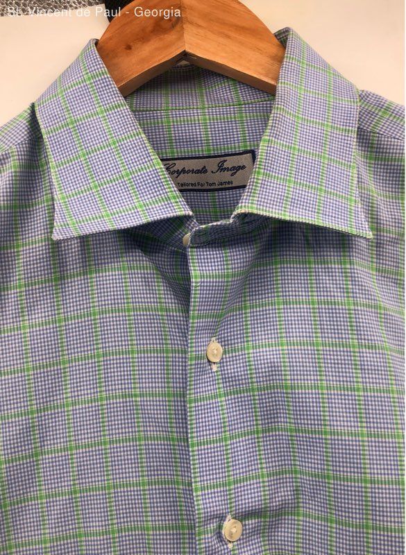 Men’s Corporate Image Blue Long Sleeve Button Down Shirt Preppy – Size Large