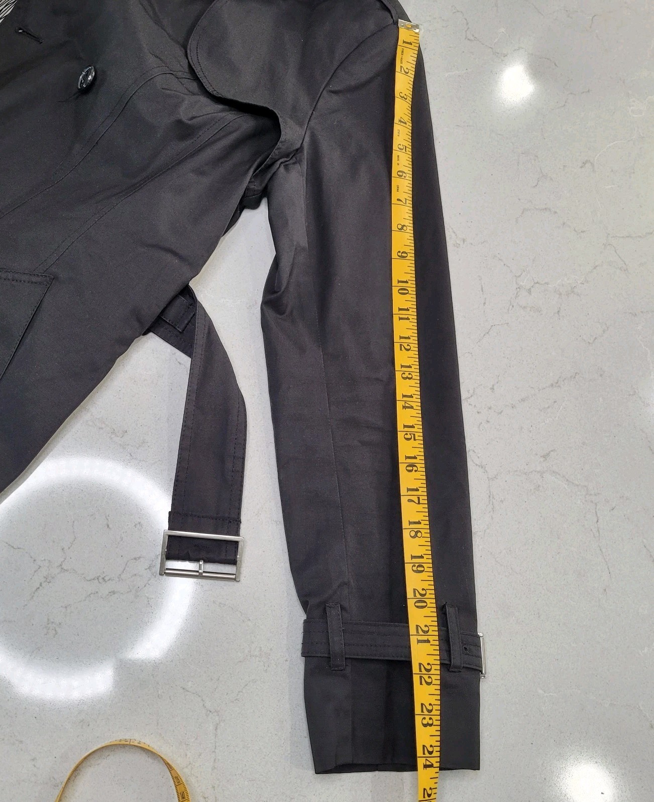 Cole Haan Women’s Black Double Breasted Trench Coat w/Belt Size M