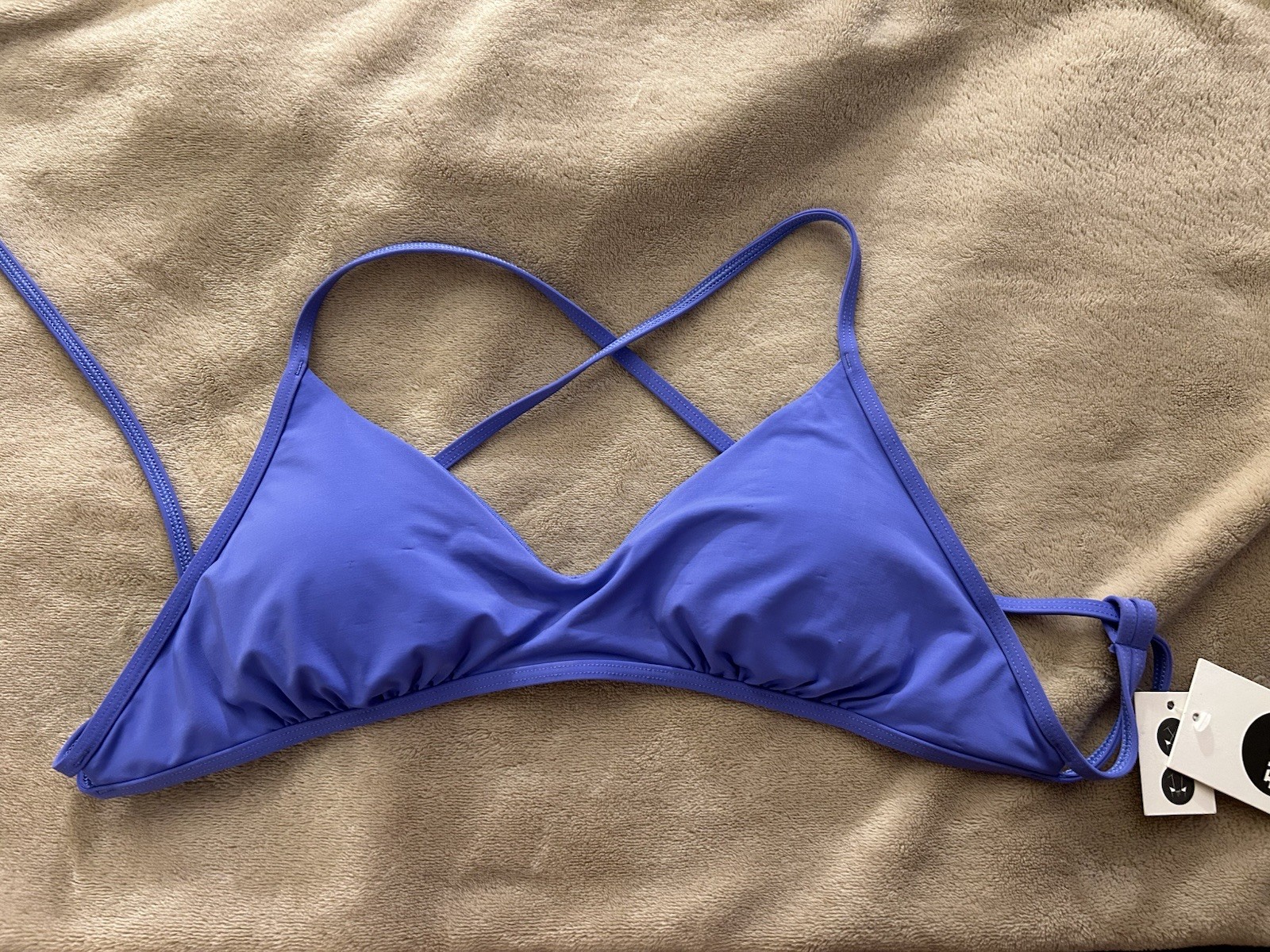 Eidon Periwinkle Bikini Top Medium Triangle Tie String Swim NWT