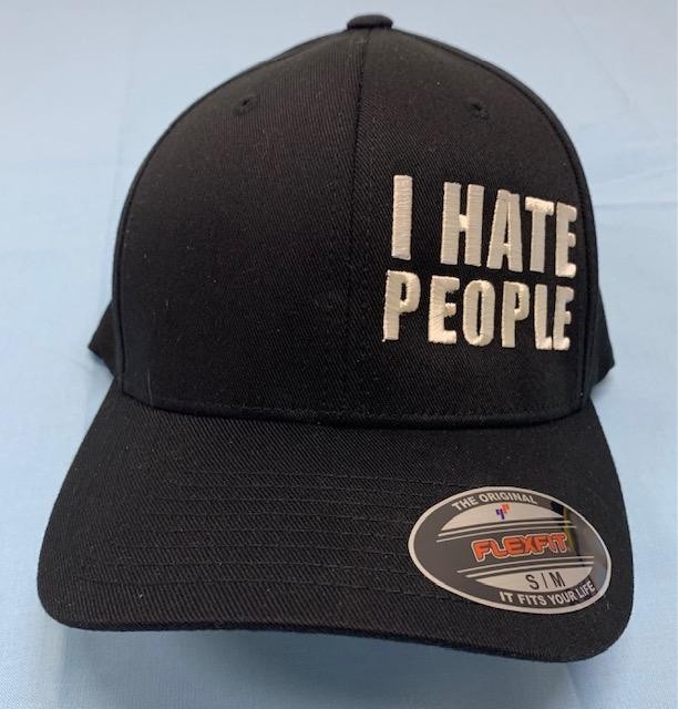 Flexfit Yupong cap, style 6277, black with I Hate people on front. New with tags