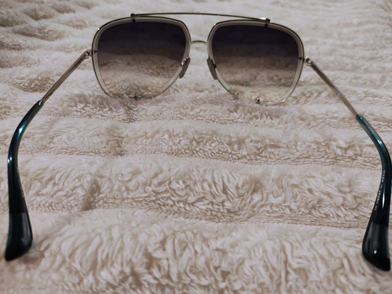 DITA TALON 23007-E-SLV-62 AVIATOR SUNGLASSES SILVER FRAME BLUE GRADIENT LENSES