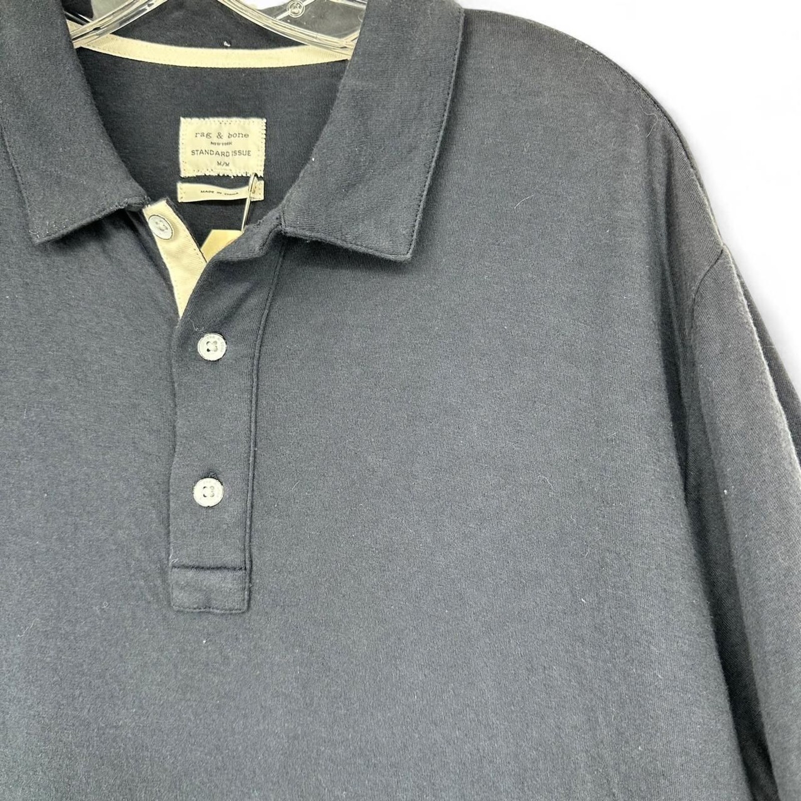 Rag-bone Men’s Black and Grey Polo-shirts