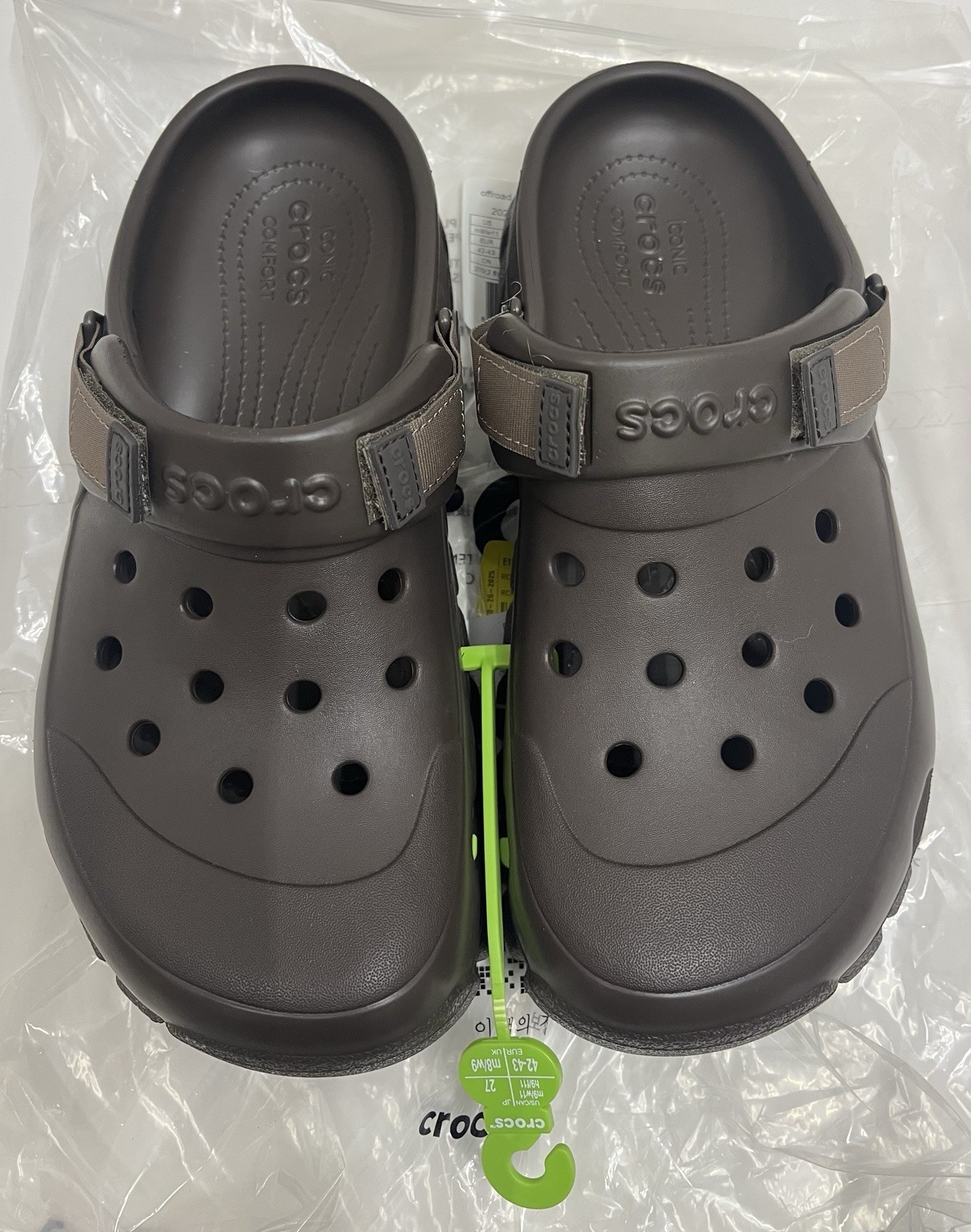 Crocs Offroad Sport Clog Brown Mens 11 Womens 9 Adjustable Strap – E