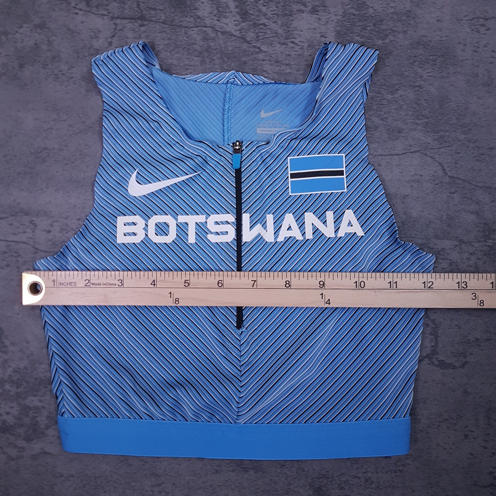NIKE Pro Elite BOTSWANA Official Track Field Top Made USA Womens Size XXS Blue