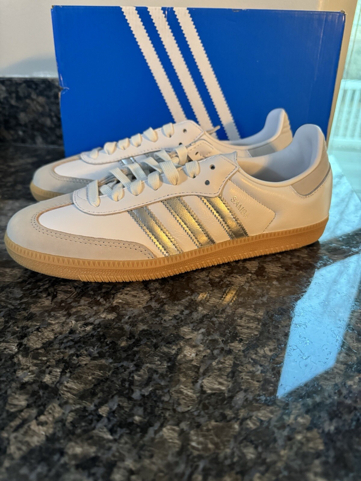 adidas WMNS Originals Samba White Silver JI2725 Women’s Size 10 Shoes, Sneakers