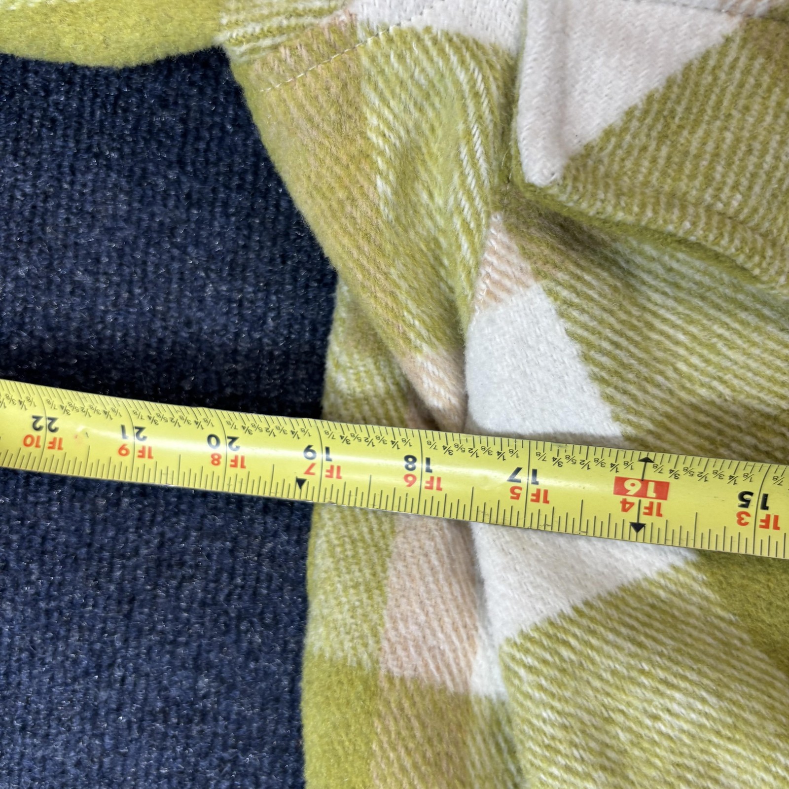 BLANKNYC Jacket Womens XS Green White Plaid Shacket Button Pockets Oversized