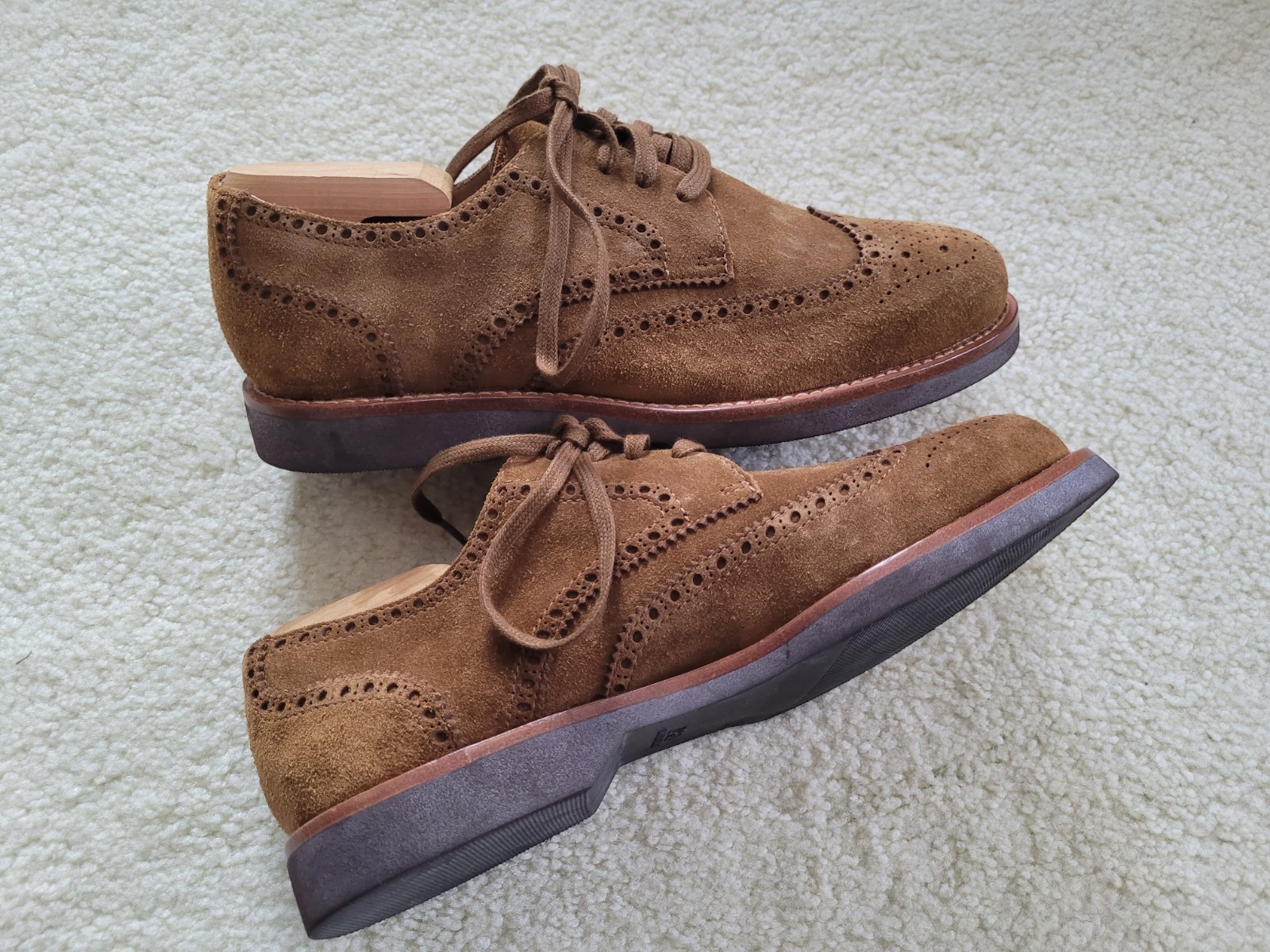 Polo Ralph Lauren Men’s Rhett Wingtip Suede Leather Dress Shoes Size 7D 7 Medium