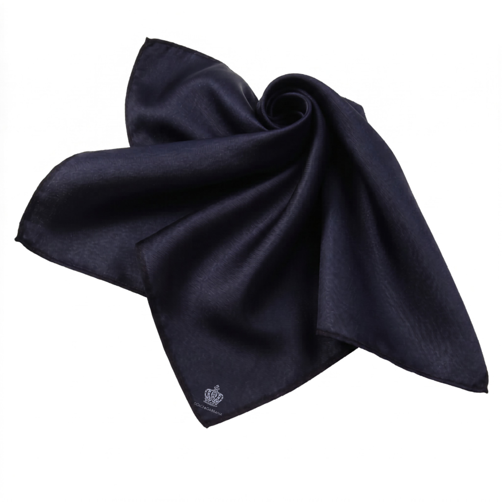 $195 NWOT Dolce&Gabbana Midnight Blue Silk Pocket Square Italy 13″ missing label