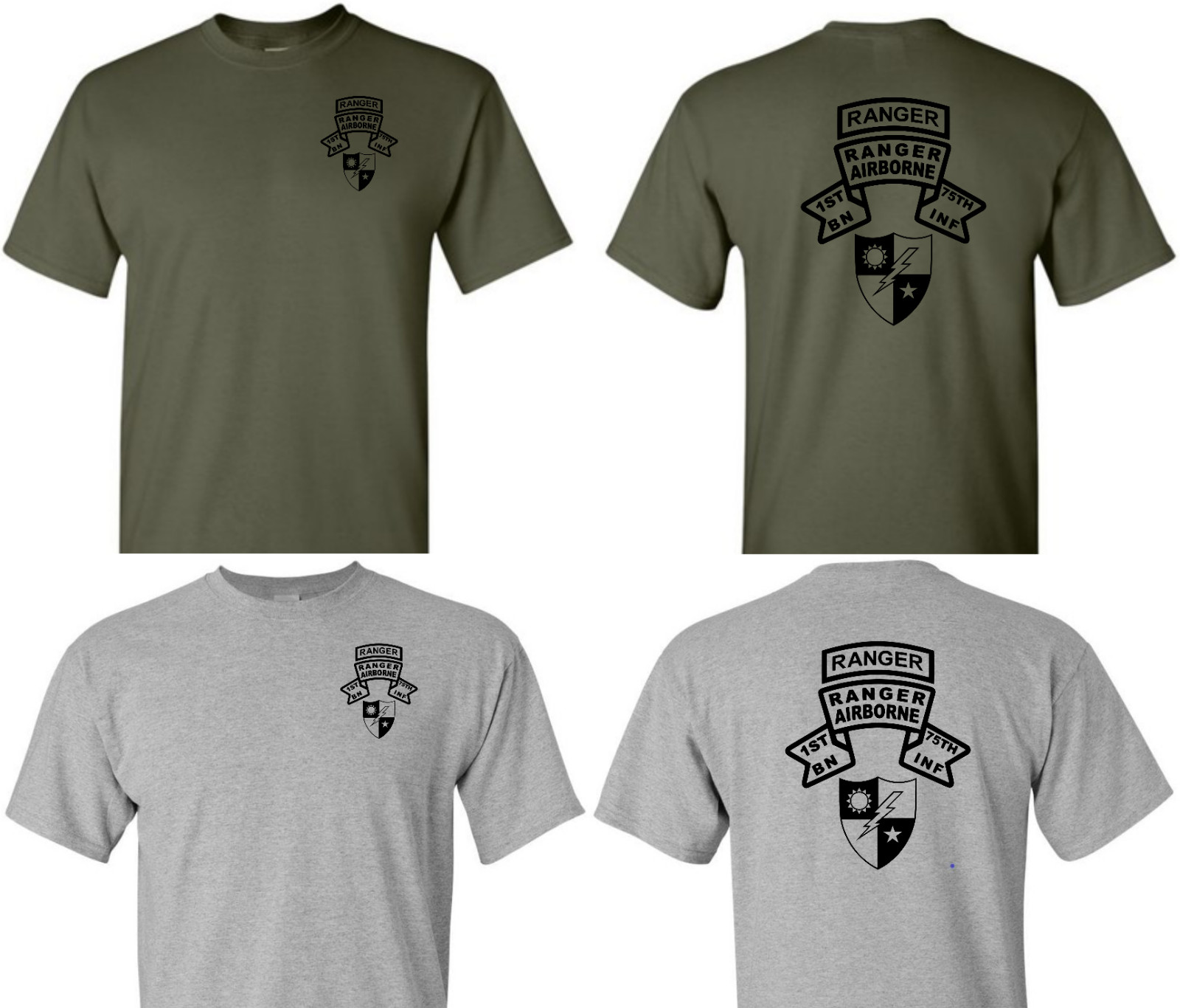 US Army Ranger DUI Shirt, ARMY Ranger Performance shirt, 75th Ranger Regiment