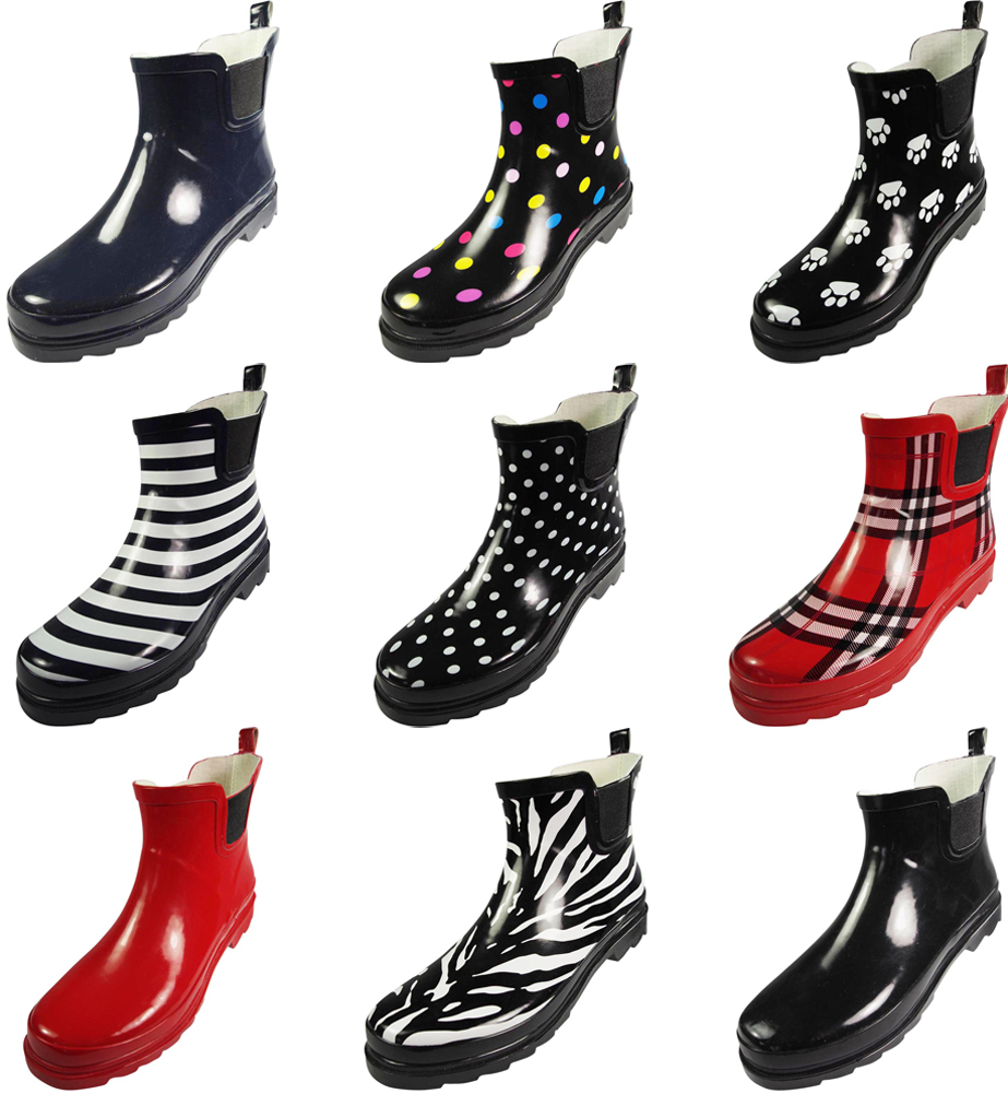 New Norty Women Low Ankle Rain Boots Rubber Snow Rainboot Garden Shoe Bootie