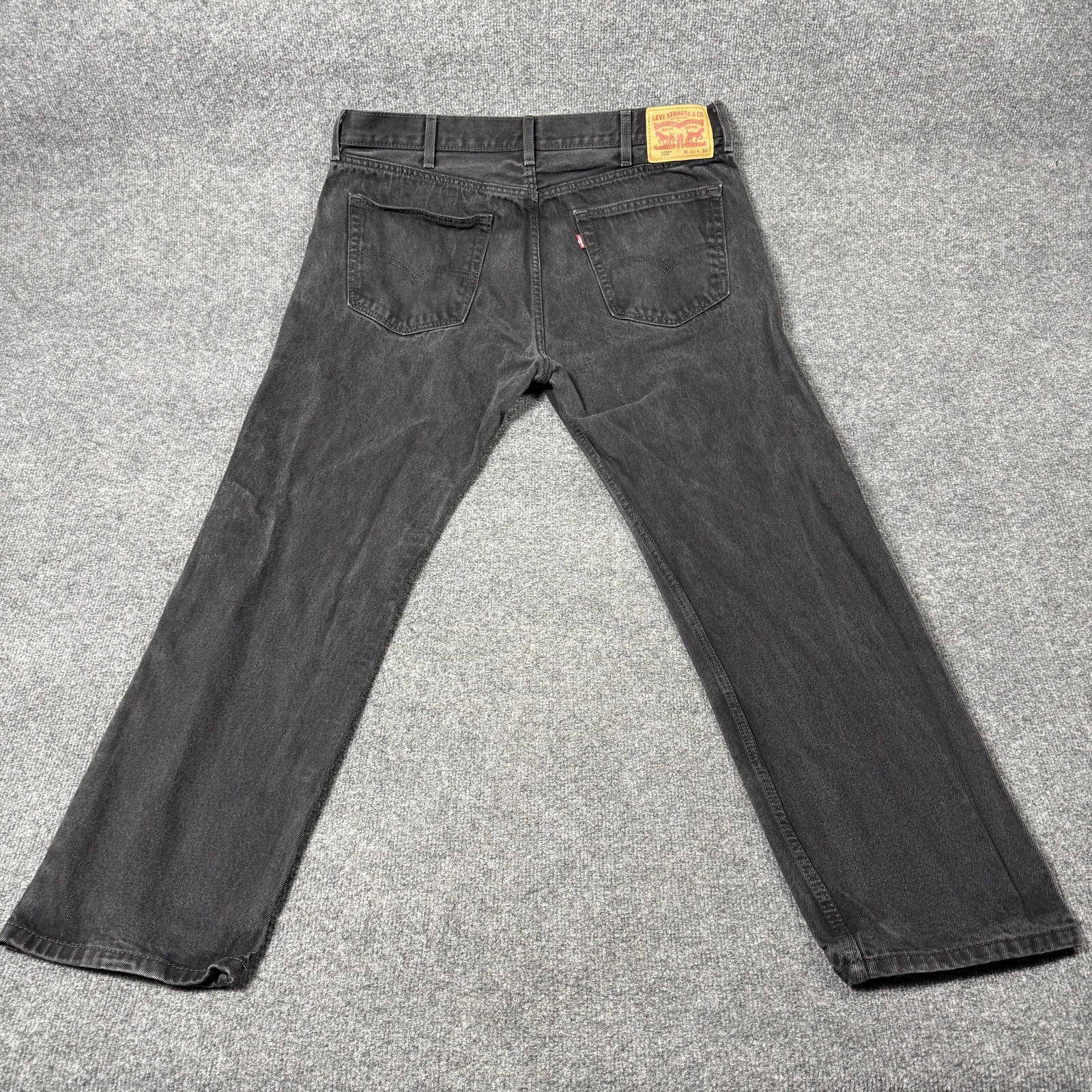 Levis 505 Jeans Mens 40×32 Gray Dark Wash Regular Straight Denim Pants Casual