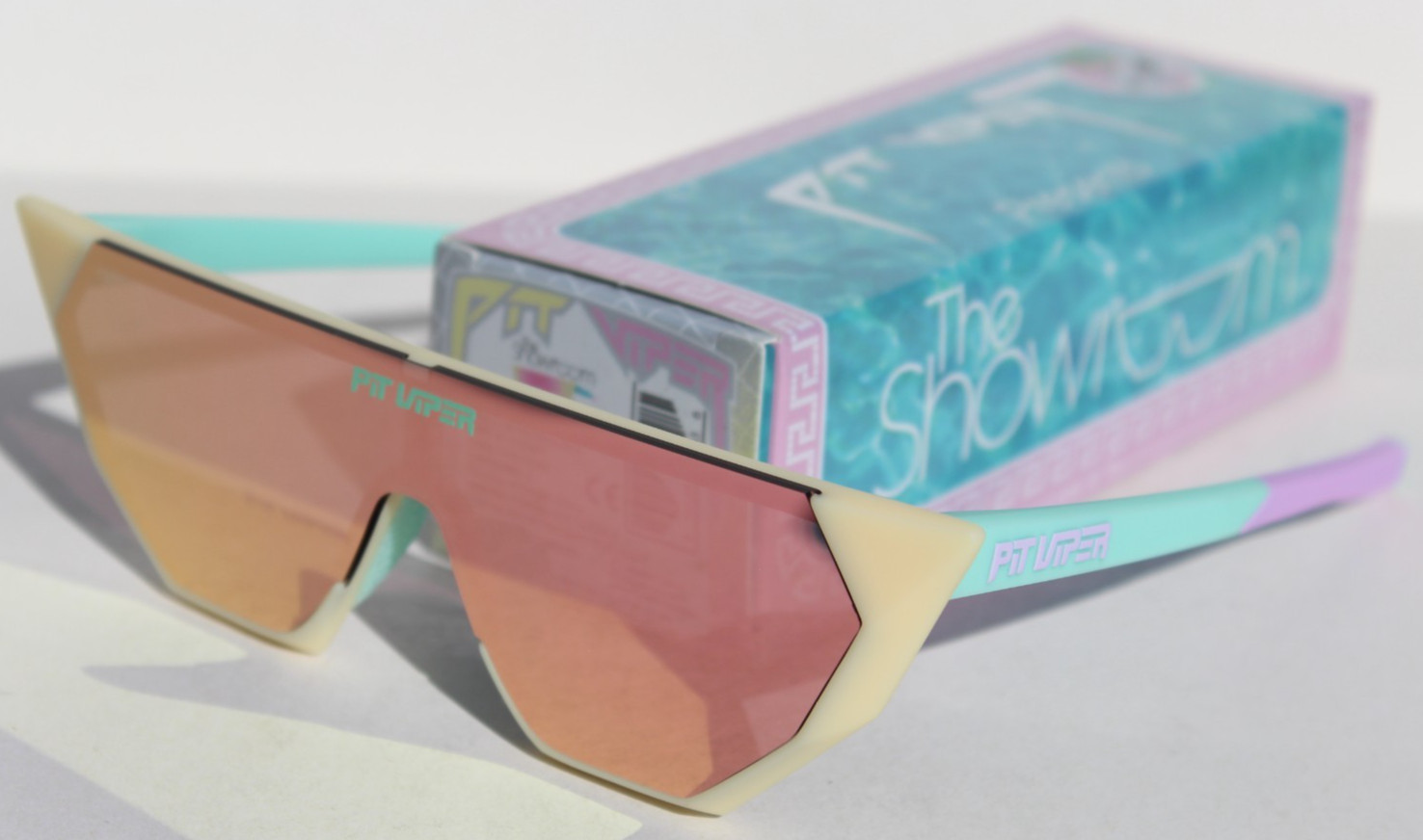 PIT VIPER The Passion Showroom Sunglasses Blue/White/Purple/Pink Revo NEW