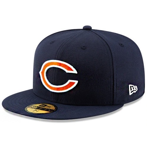 New Era Chicago Bears Official Navy Fitted Hat NFL On Field Classic Game Cap