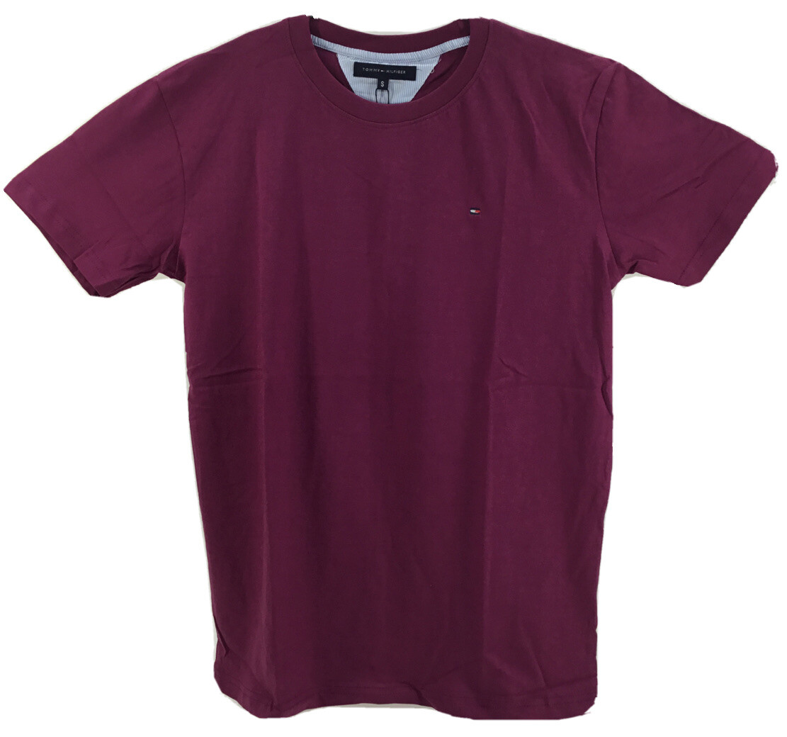 Tommy Hilfiger Men’s, Classic Fit Crew Neck Flag Cotton T-Shirt, Purple, XL