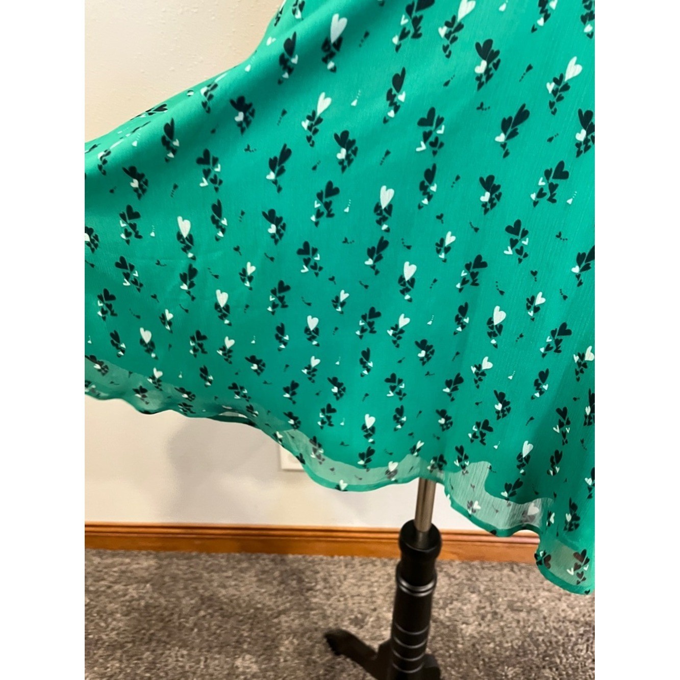 MaisonJules short sleeve heart print fake Wrap Dress size 4