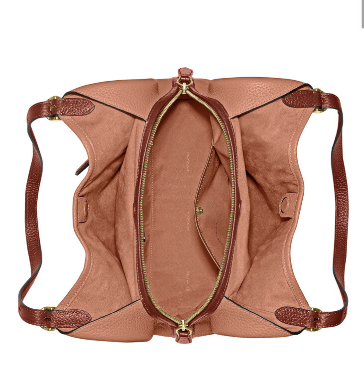 ❤️Coach Lori Brass Light Coral Multi C6627 Shoulder Bag In Colorblock