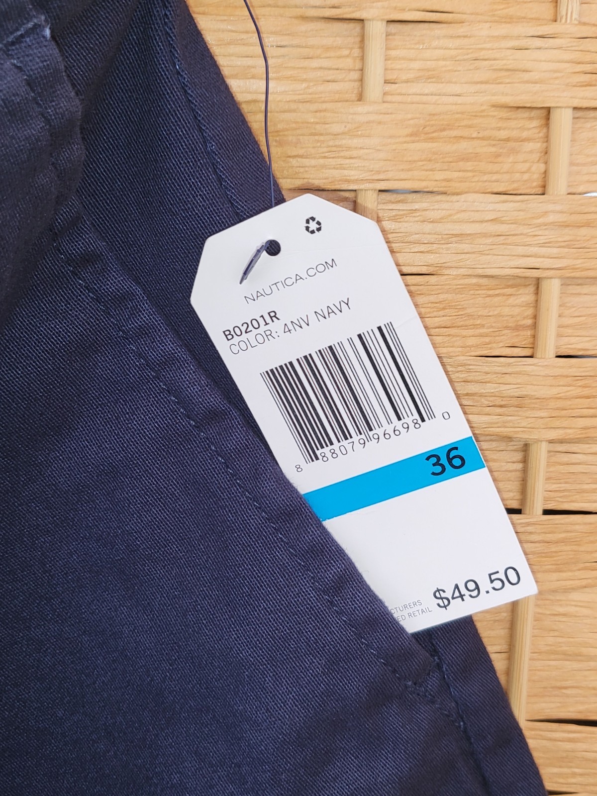 Nautica Men’s Navy Blue 38W The Deck Short Classic 98% Cotton 2% Elastane NWT