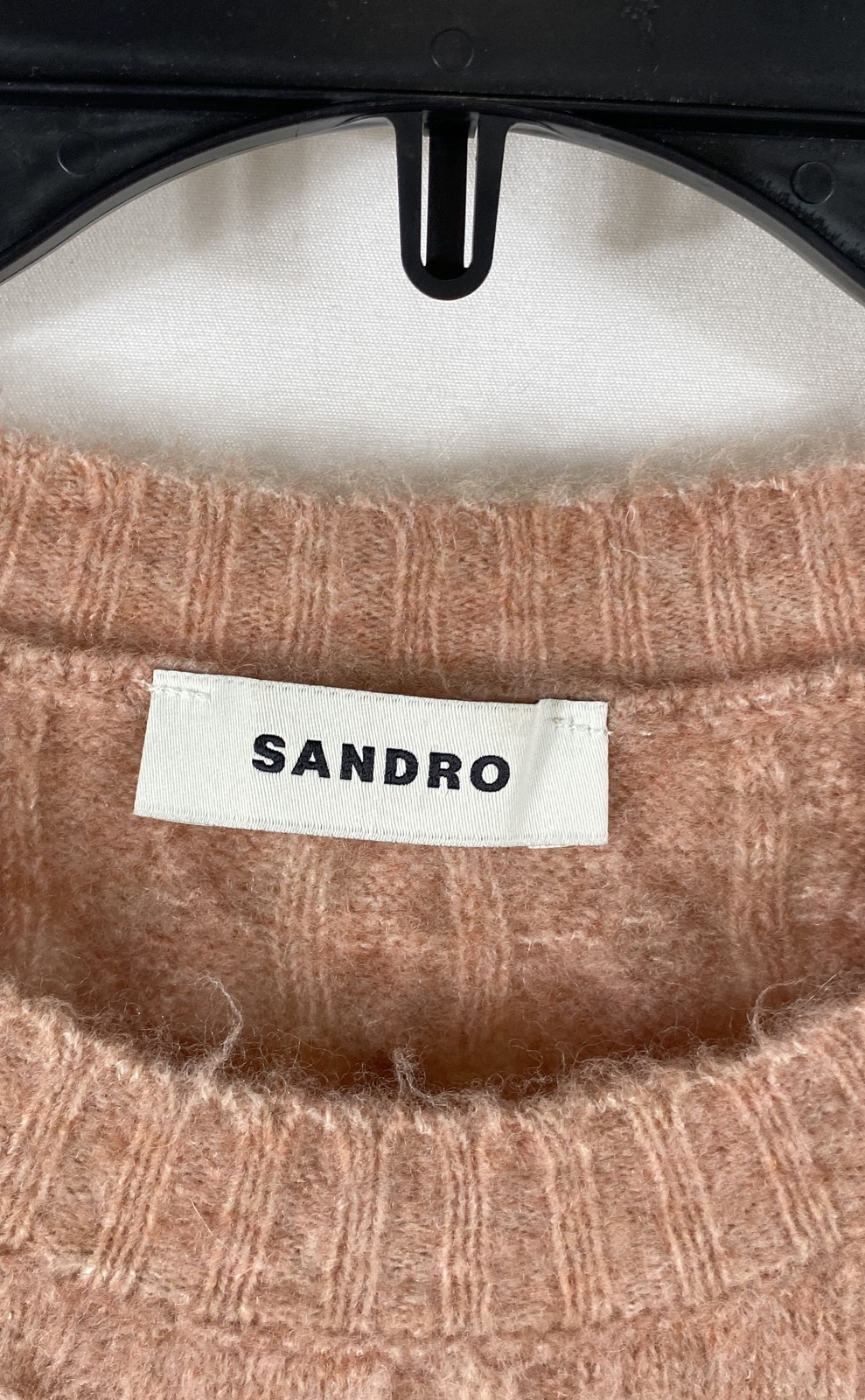 Sandro Women’s Mauve Rose Cable Knit Wool Blend Sleeveless Sweater Vest Top