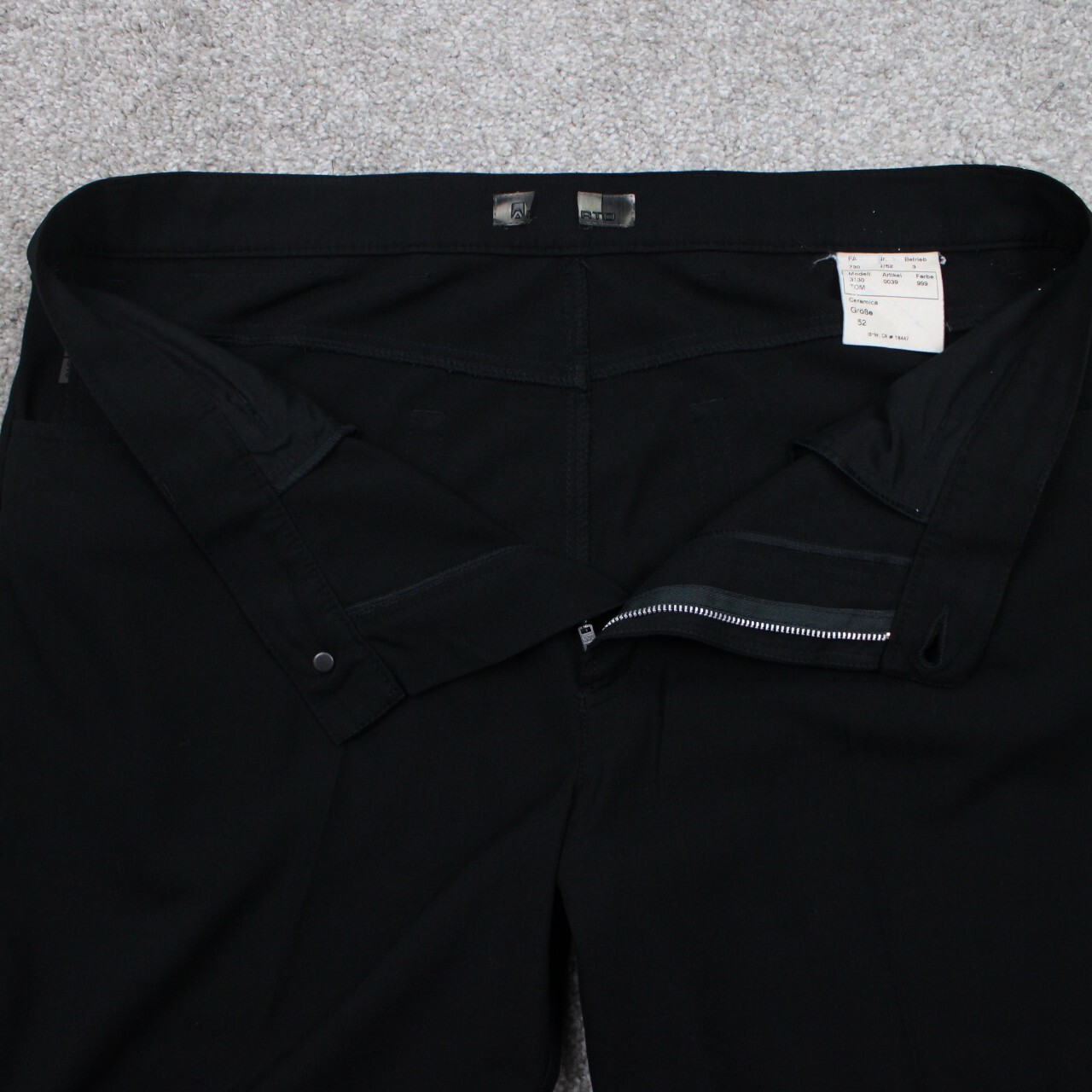 Alberto Pants Mens 36 x 28 Black Tom Ceramica Poly/Viscose Stretch Flat Front