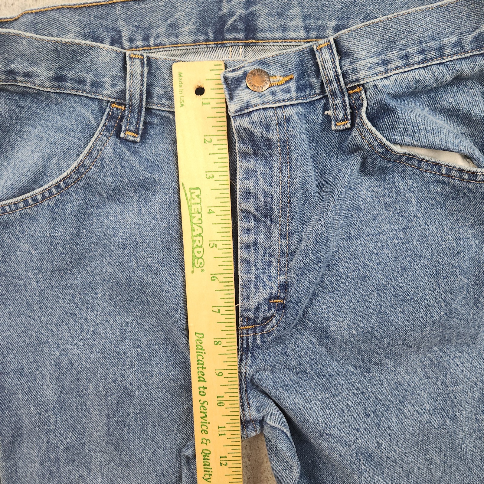 Mens Workwear Blue Jeans Denim 32×32 Cotton Classic Straight Leg Stonewash Pants