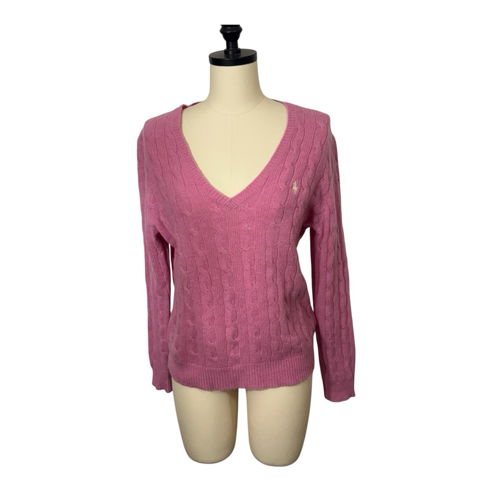 Ralph Lauren Sweater Embroidered Pony Wool Cashmere Medium