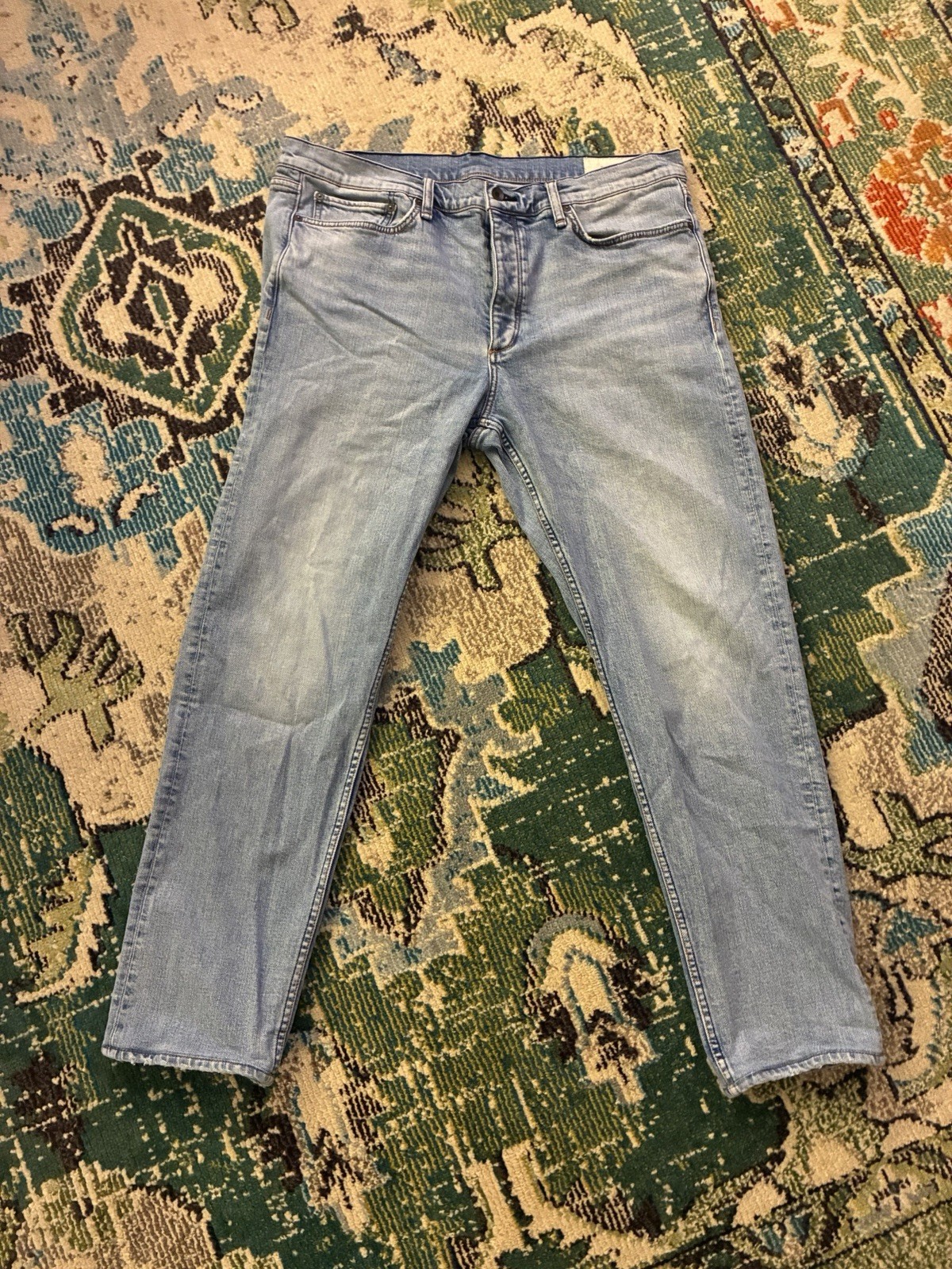 Rag & Bone Fit 2 Slim Jeans Mens 38×32 Palms Light Blue Wash